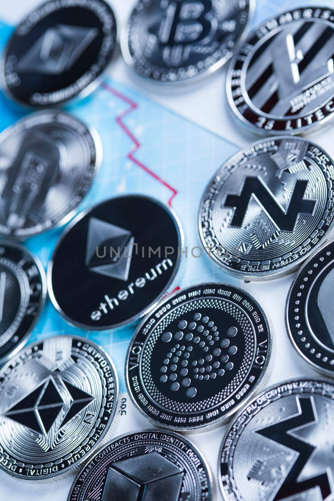 Litecoin, etherium,bitcoin virtual currency background