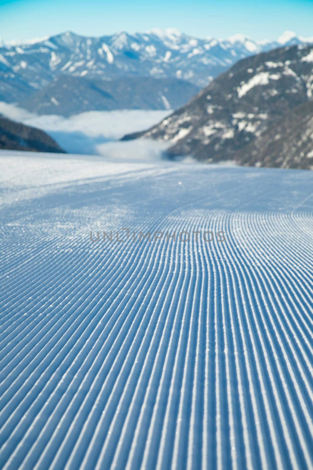 Winter view in the mountains, ski resort