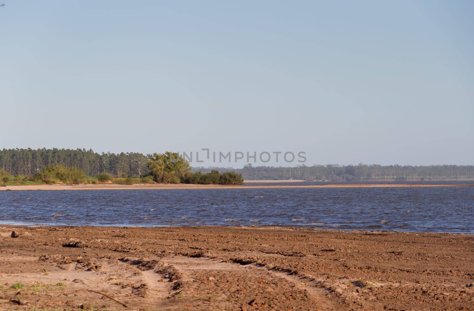 summer landscape on the banks of the river in the city of federation province of entre rios argentina