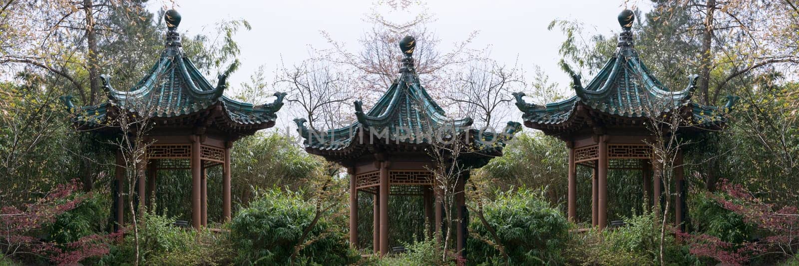 Decorated roof of an Asian style pavilion