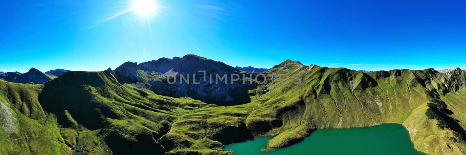 The Schrecksee is a mountain lake in the high Alps