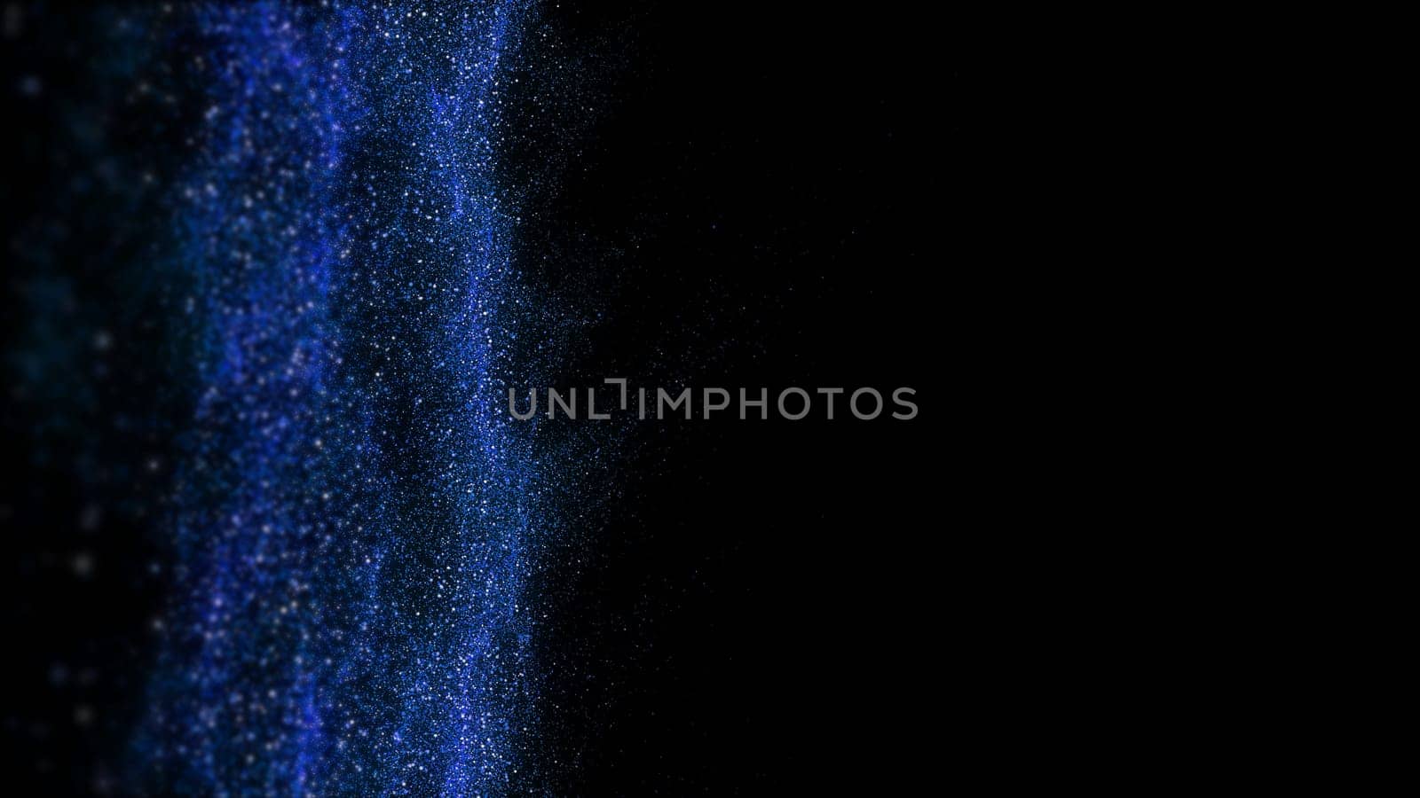 The blue dust spread like waves of water. A pile of golden sand near the bottom of the picture frame