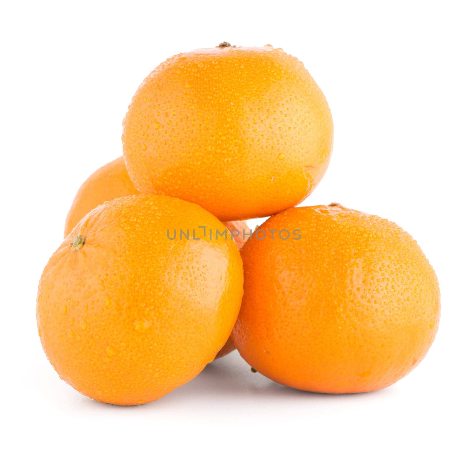 Ripe tangerine or mandarin isolated on white background