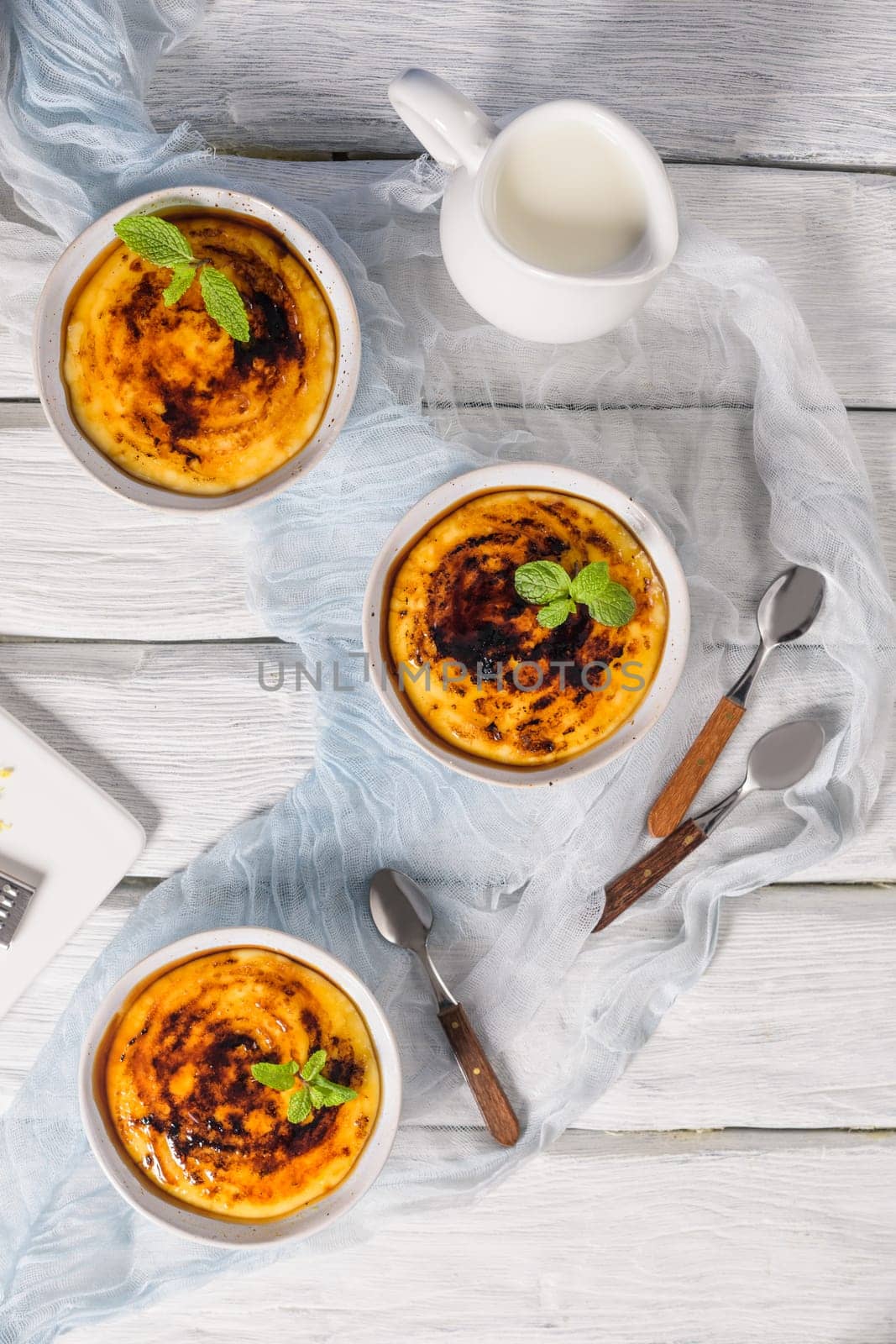 Leite creme, portuguese desert similar to creme brulee, cream brulee and burnt cream.