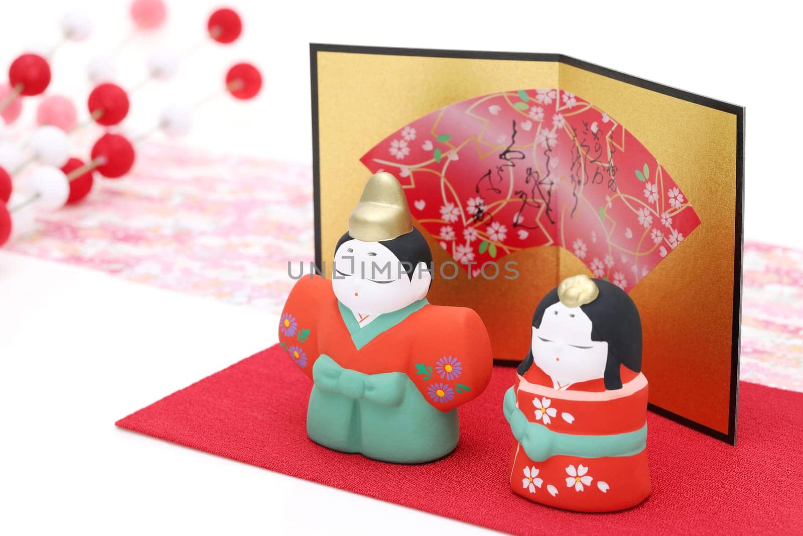 Traditional Japanese dolls used for a Hinamaturi festival for girls