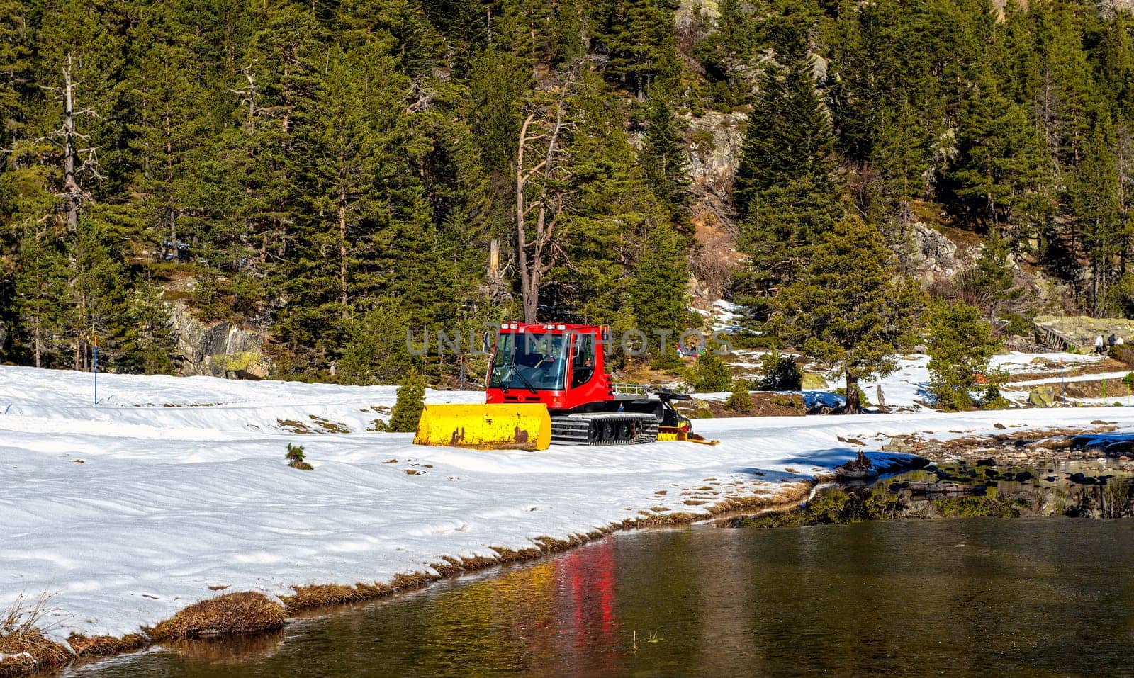 a view of snow groomer