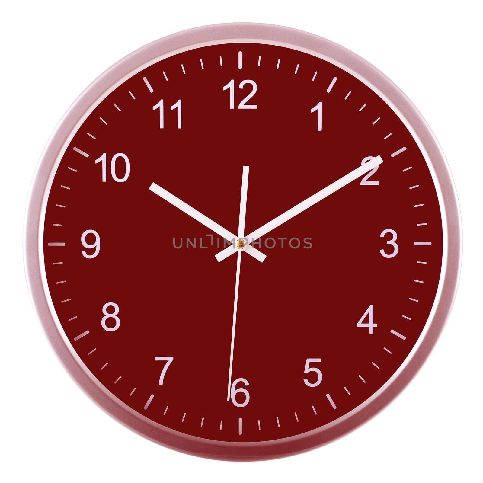 Wall clock isolated on white background. Ten past ten