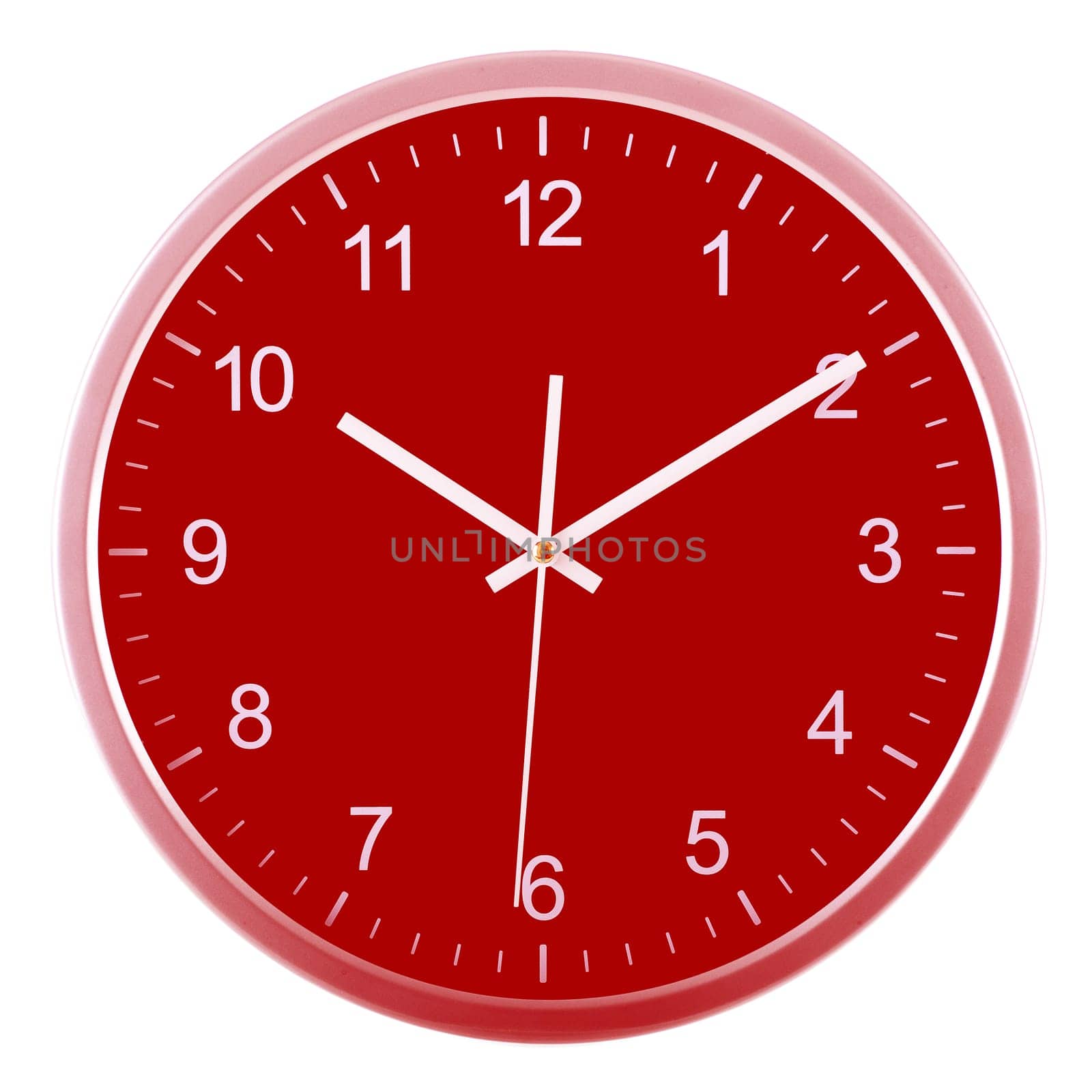Wall clock isolated on white background. Ten past ten