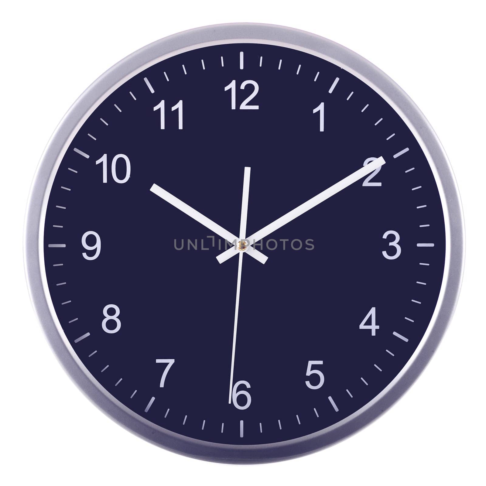 Wall clock isolated on white background. Ten past ten
