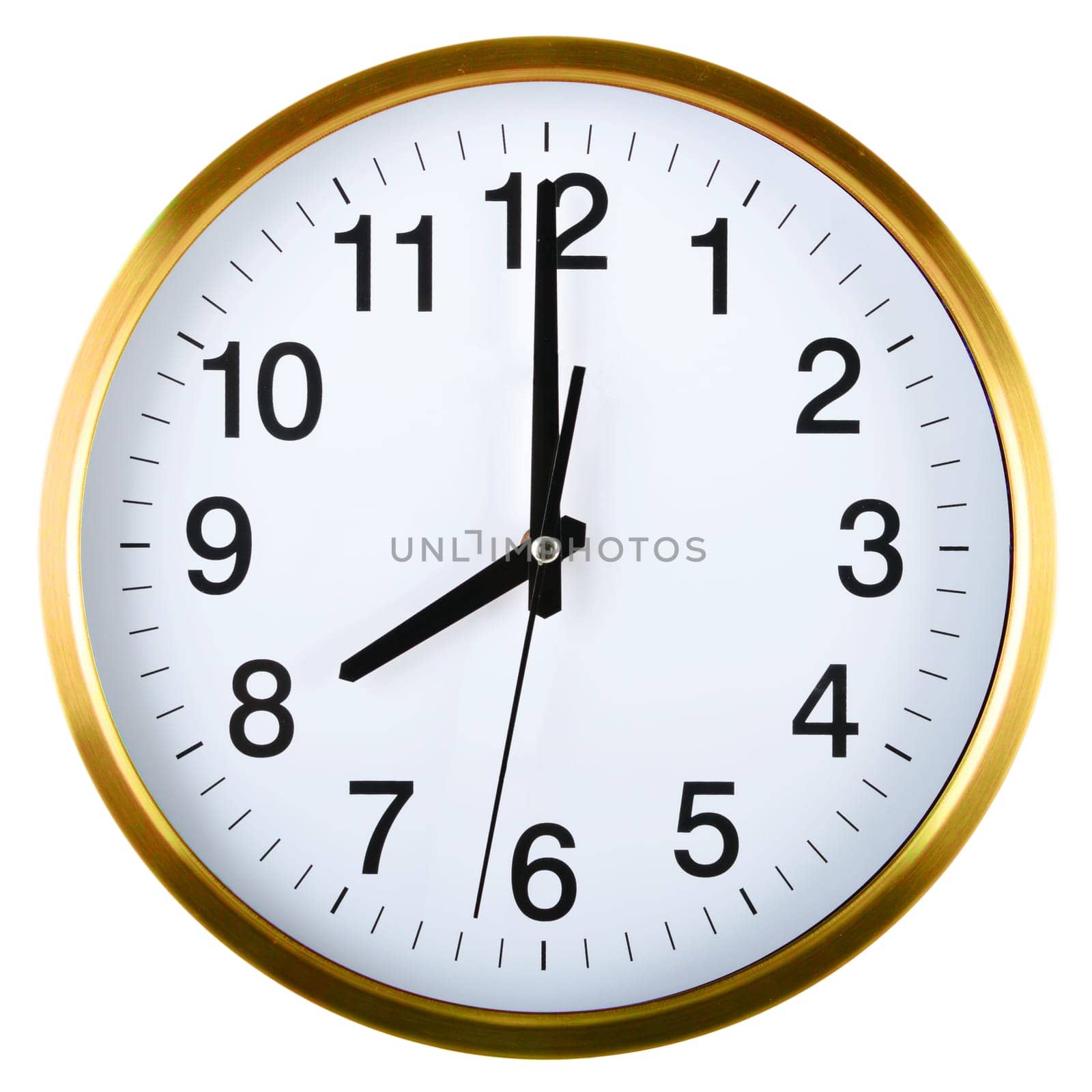 Wall clock isolated on white background.