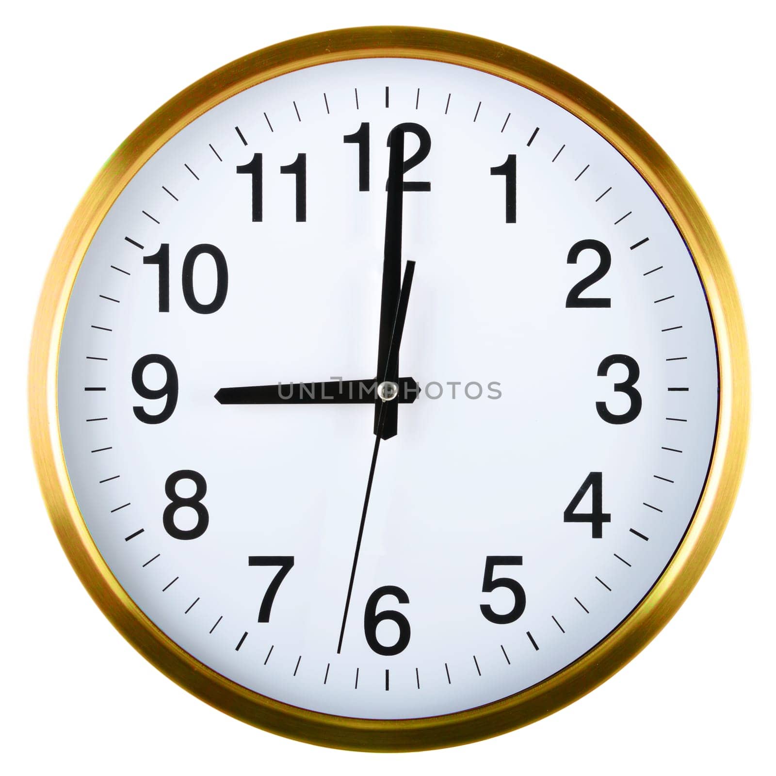 Wall clock isolated on white background.