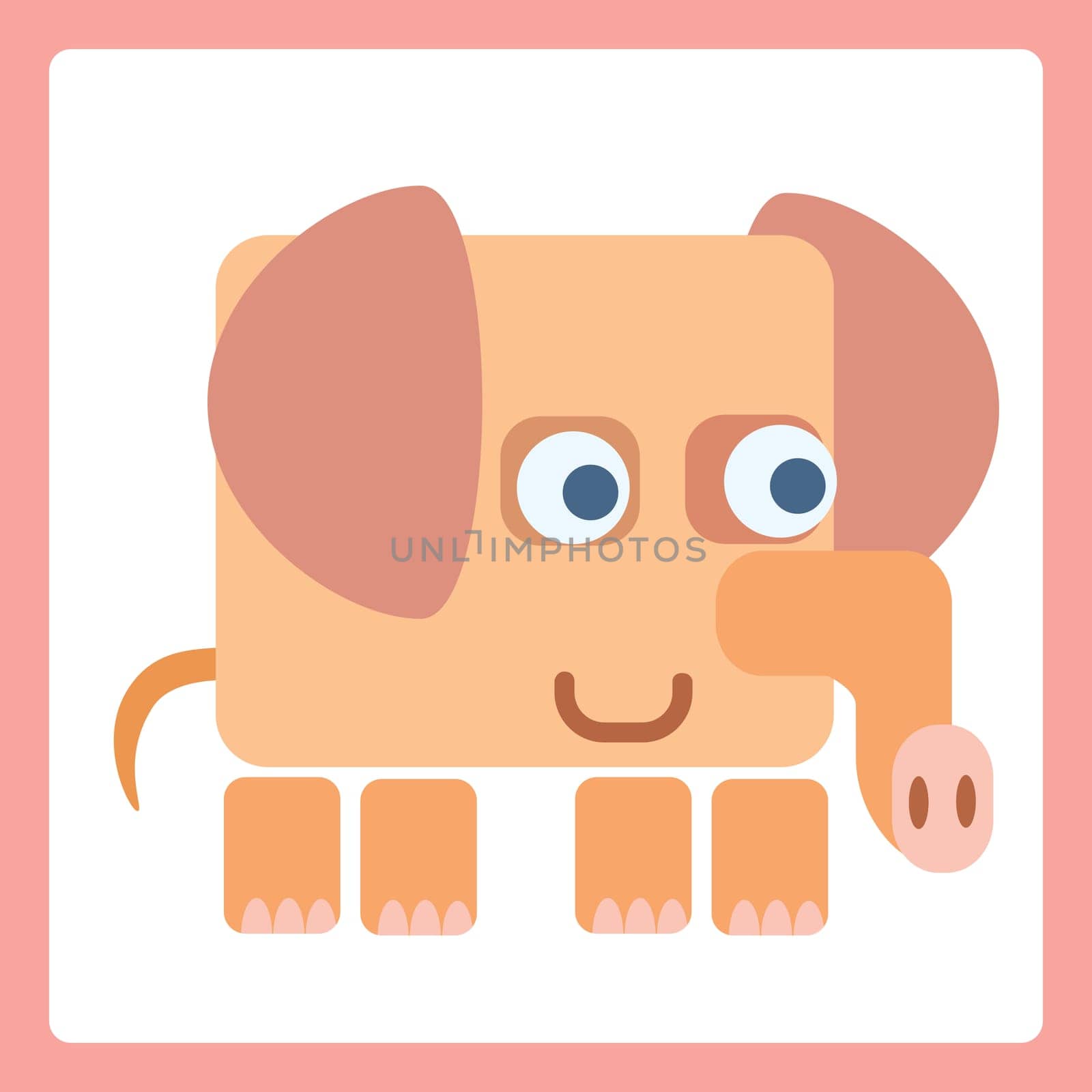 Good elephant stylized children icon symbol illustration
