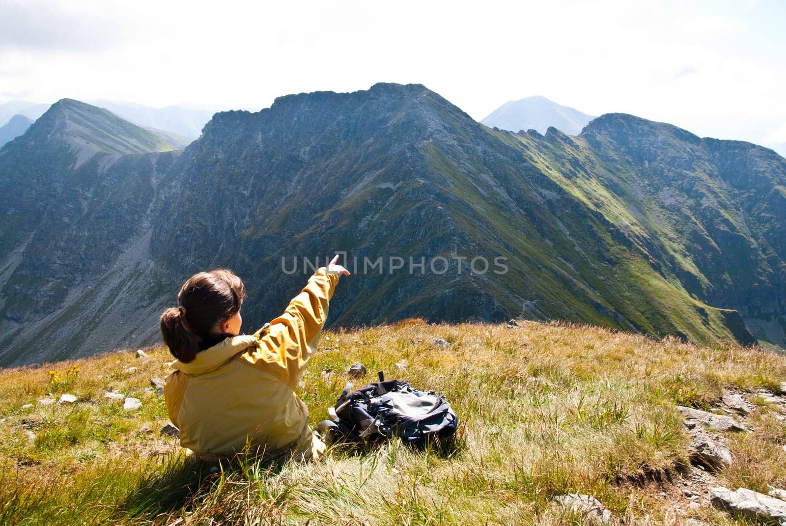 Relax on hiking - view on mountains