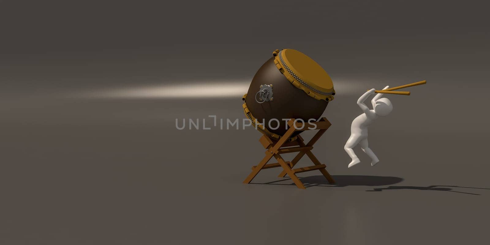 3d illustrator group of career musician symbols on a gray background, 3d rendering of the Music player. Includes a selection path.