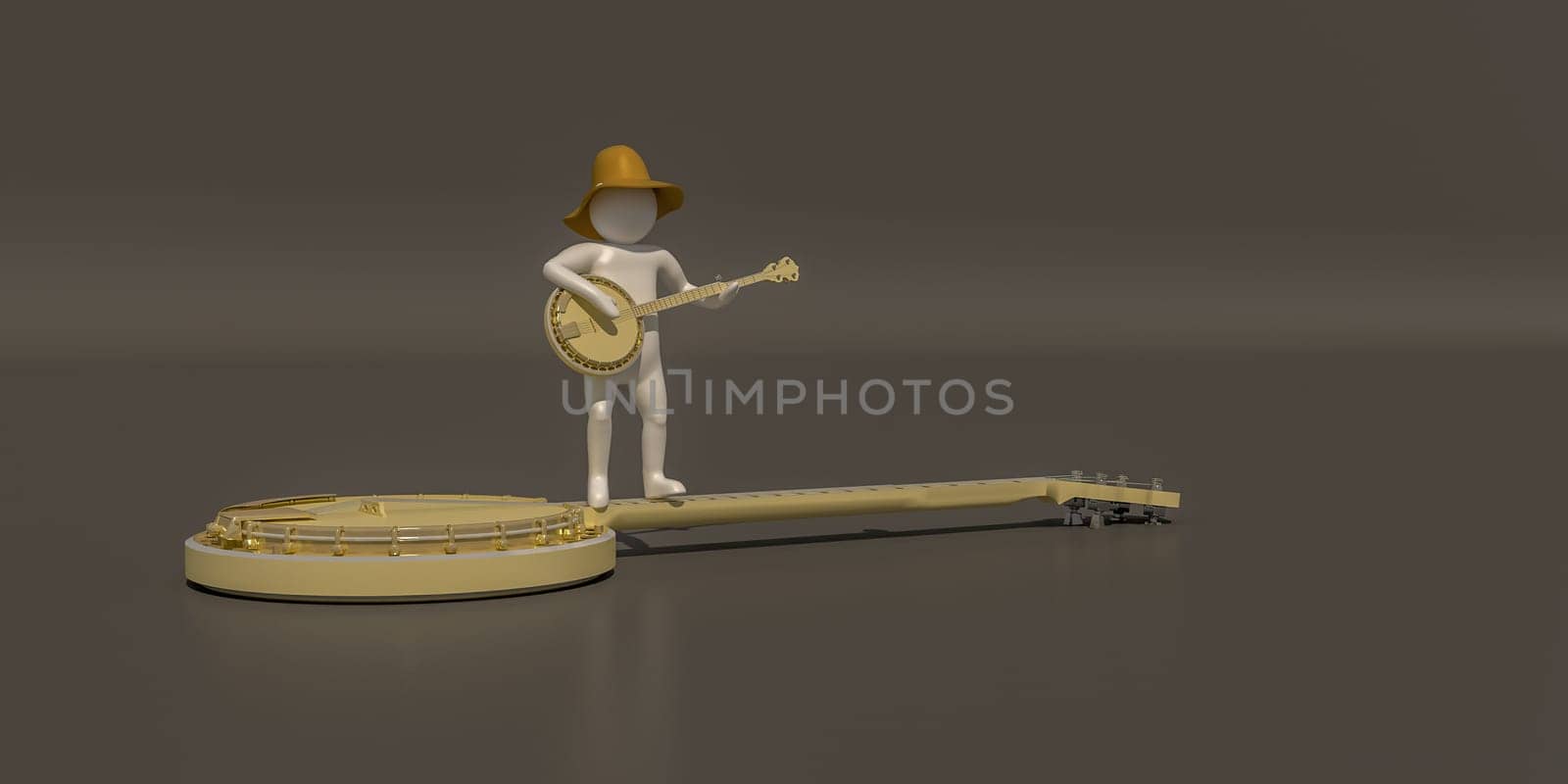 3d illustrator group of career musician symbols on a gray background, 3d rendering of the Music player. Includes a selection path.