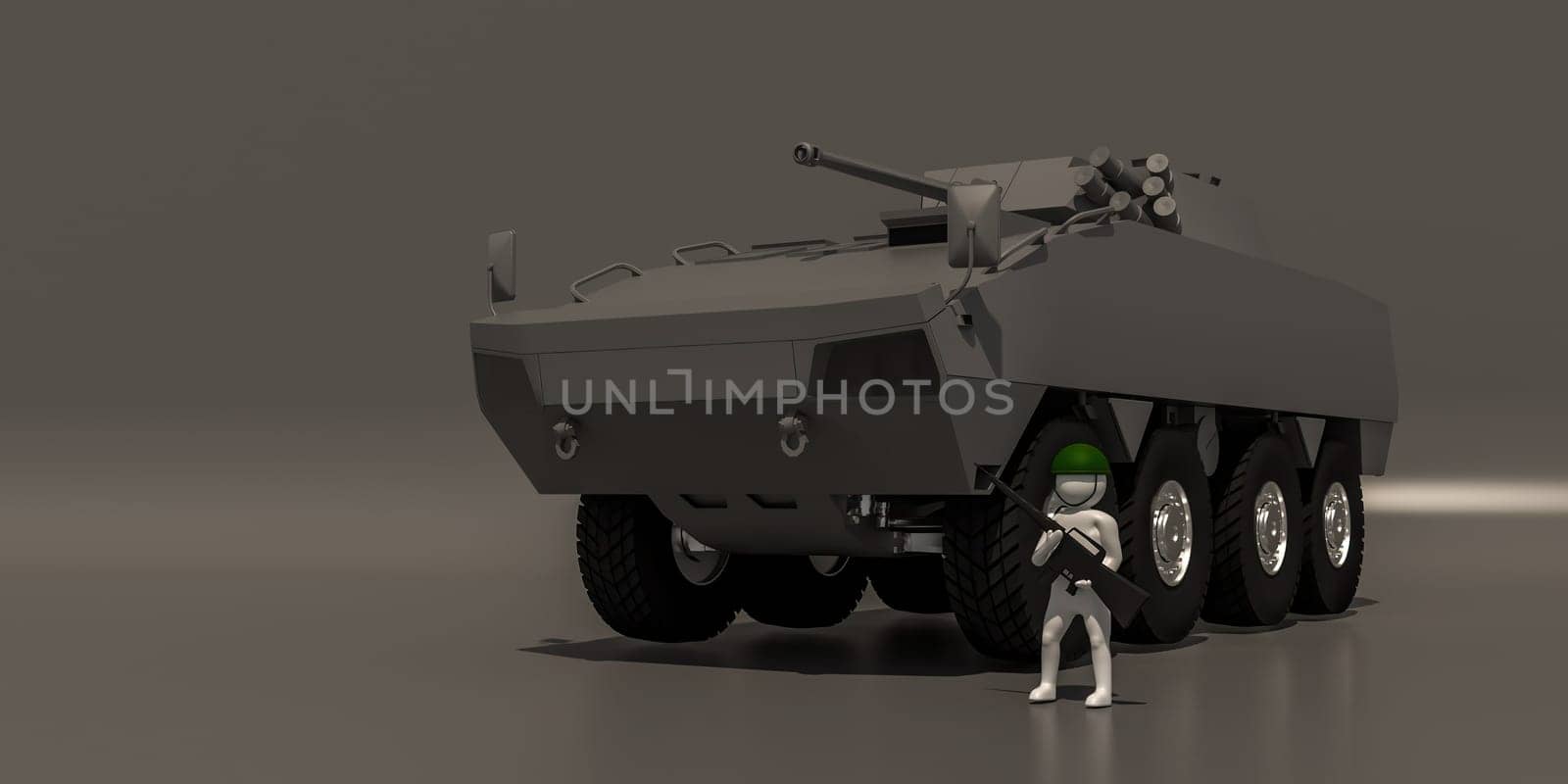 3d illustrator, 3d rendering, symbol of the Soldiers and weapons.