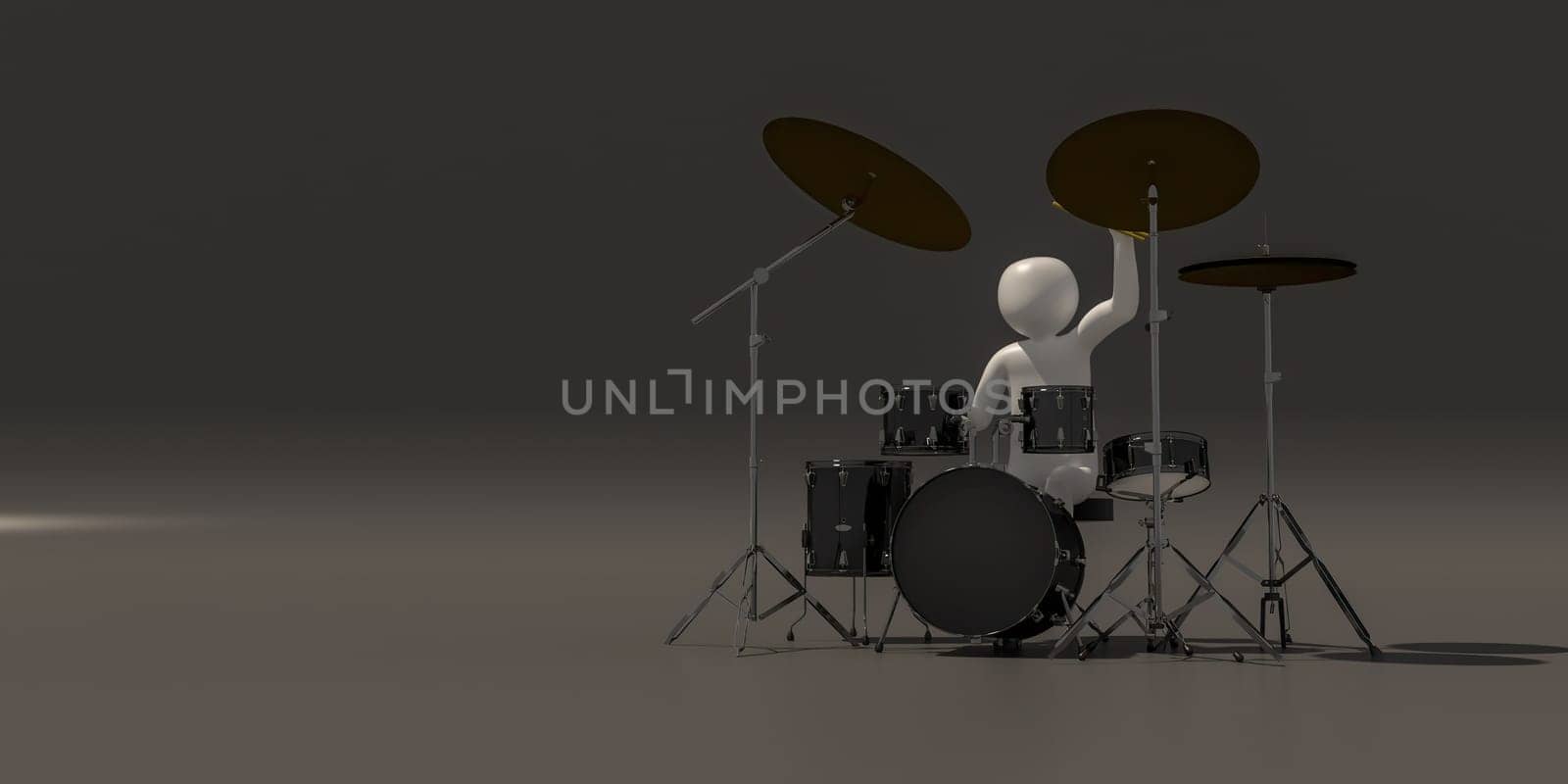 3d illustrator group of career musician symbols on a gray background, 3d rendering of the Music player. Includes a selection path.