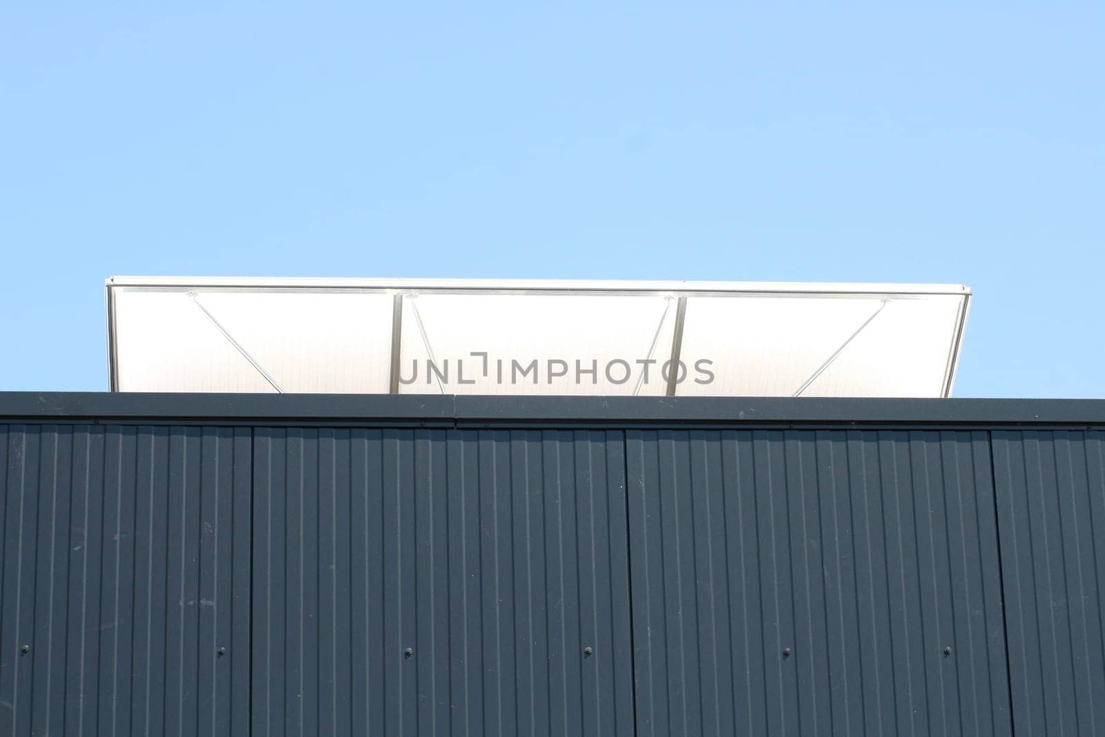 The open ventilation flap a sheet hall against the sky seen