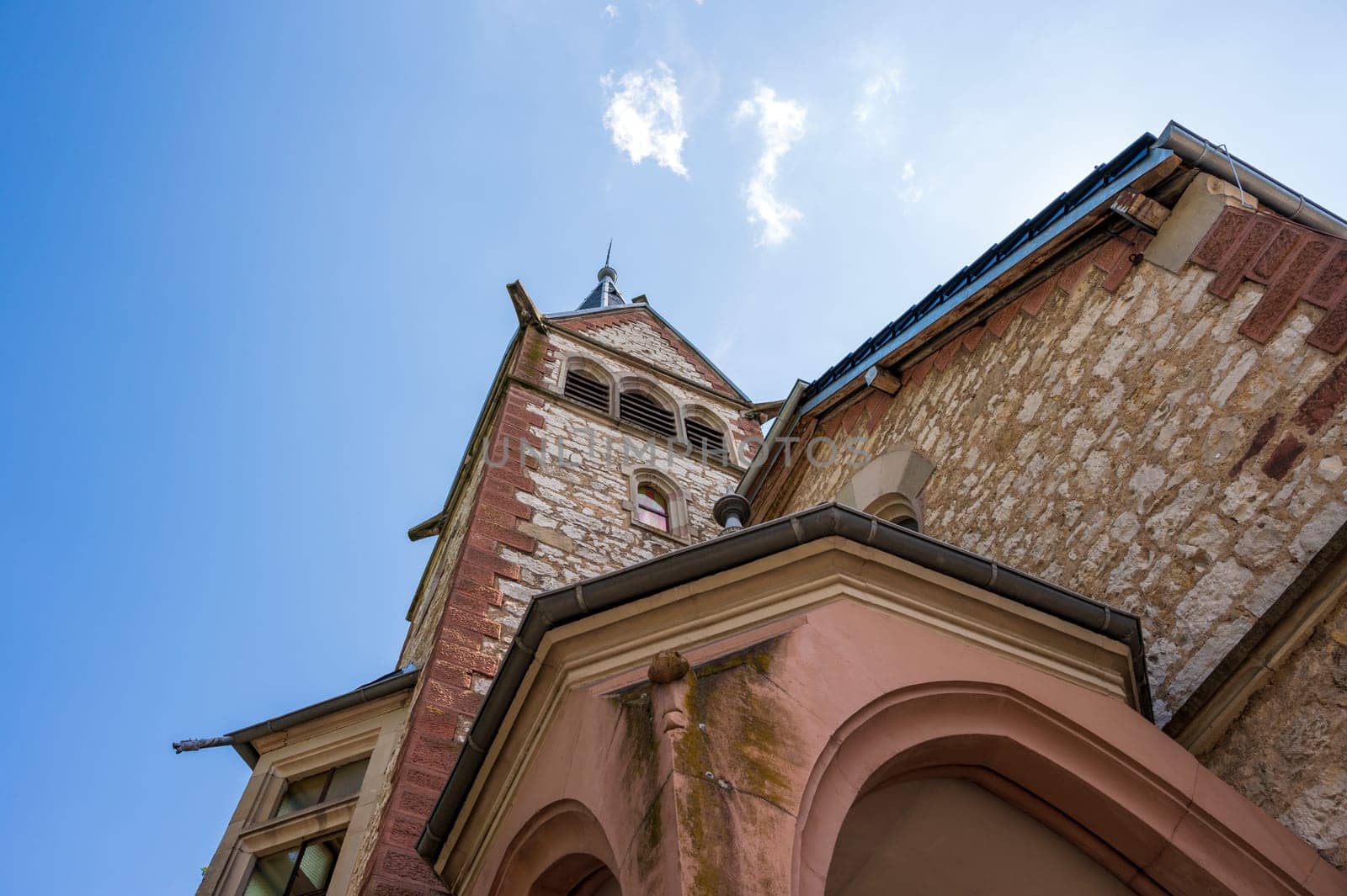 Detailed view of the Martin Luther Church in Staufen im Breisgau