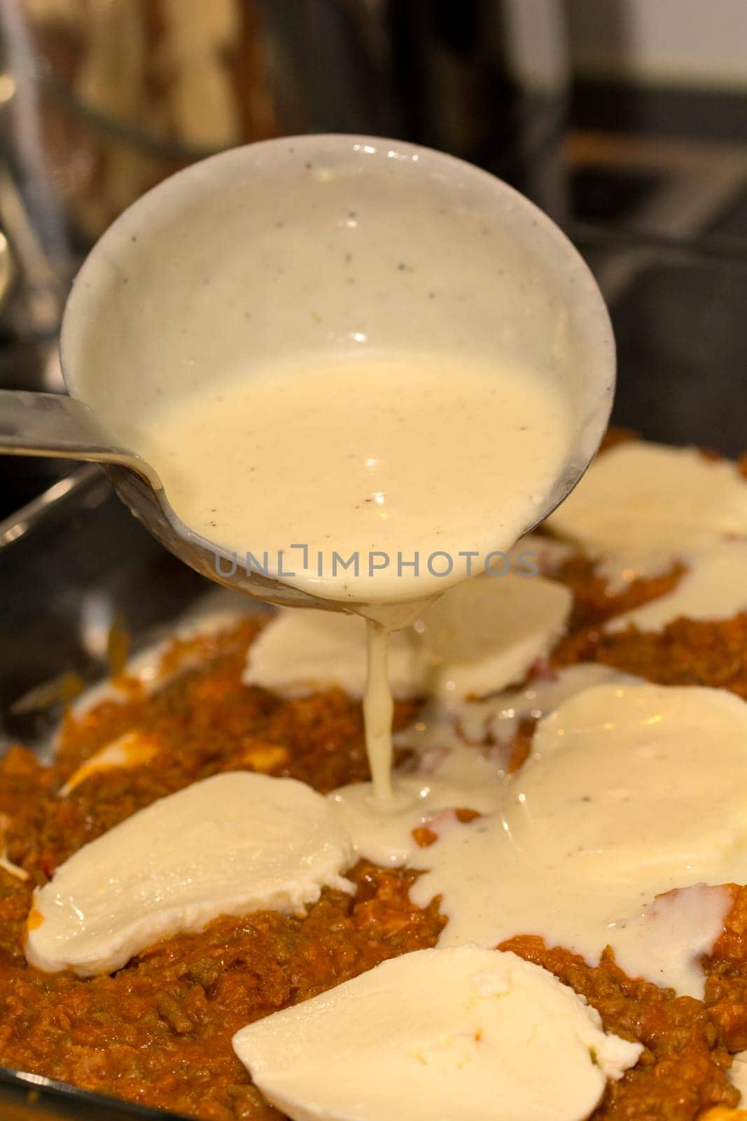 Lasagne - preparing in the kitchen