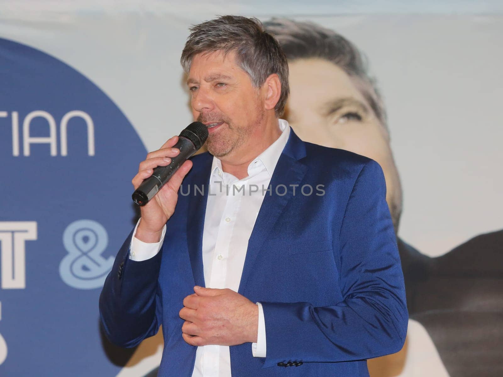 Singer Christian Lais on his promotional tour on January 18, 2020 in Magdeburg