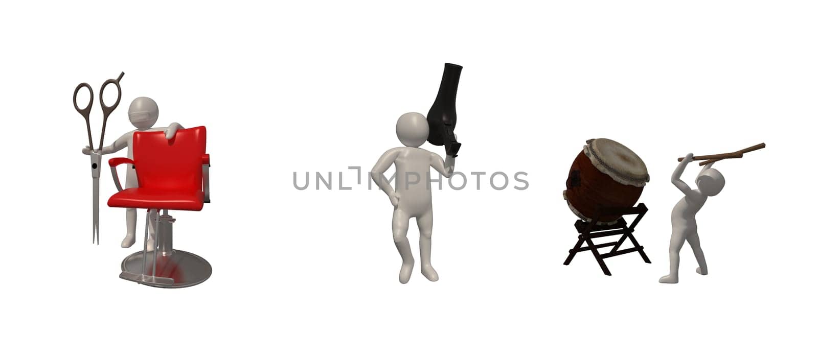 3d illustrator, 3d rendering of the white character on white backgroud.