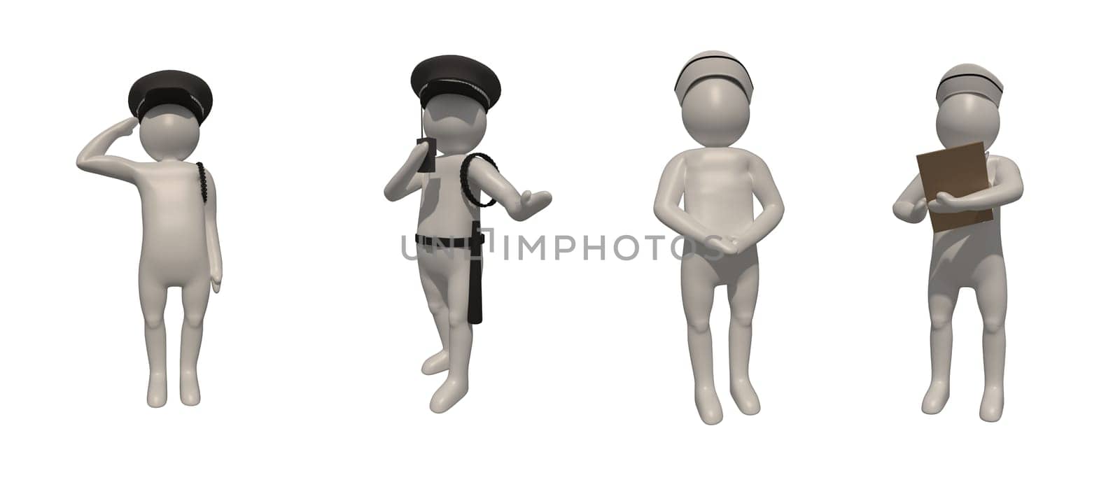 3d illustrator, 3d rendering of the white character on white backgroud.