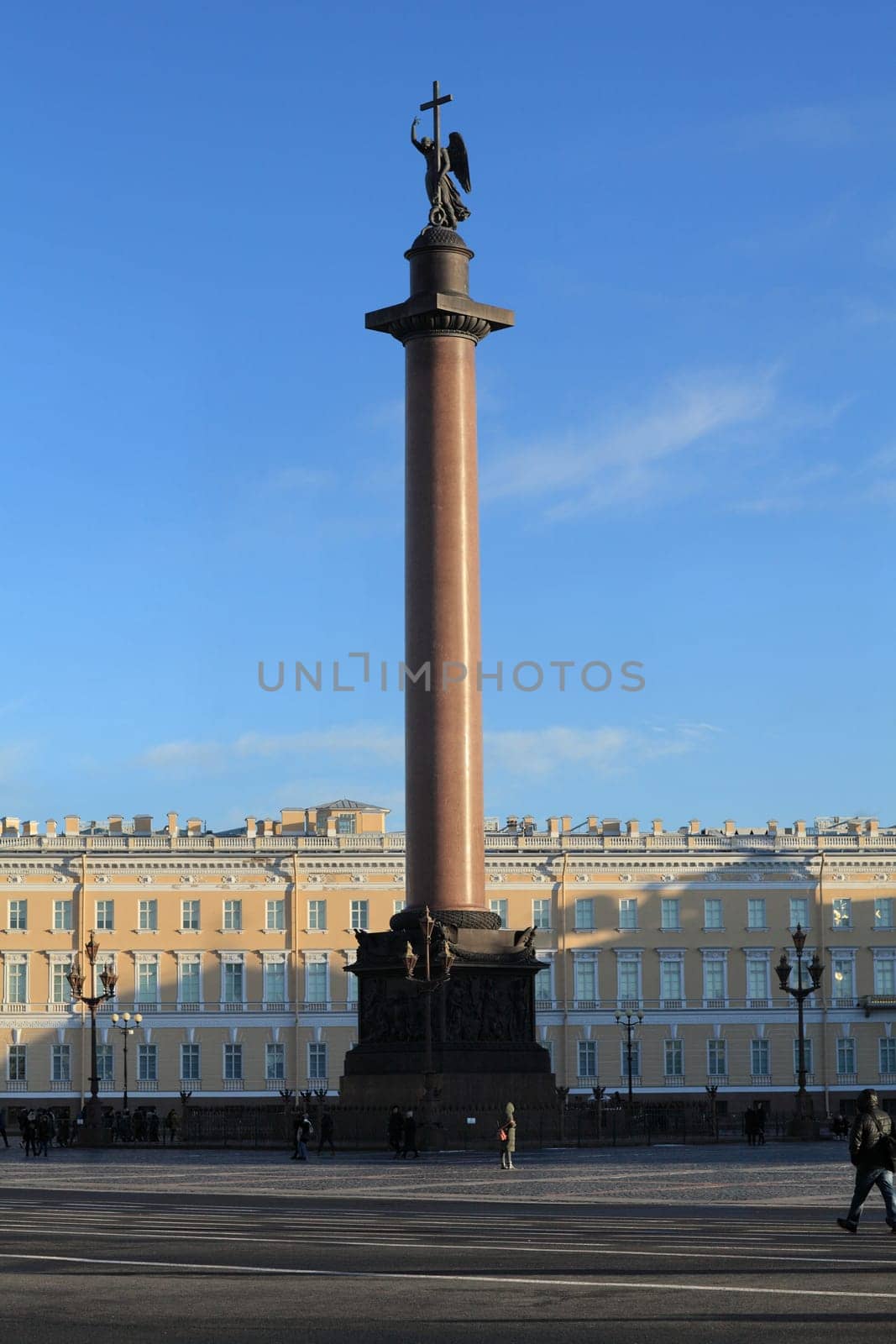 St. Petersburg, Russia, January 20 , 2020. View of the Alexander Column