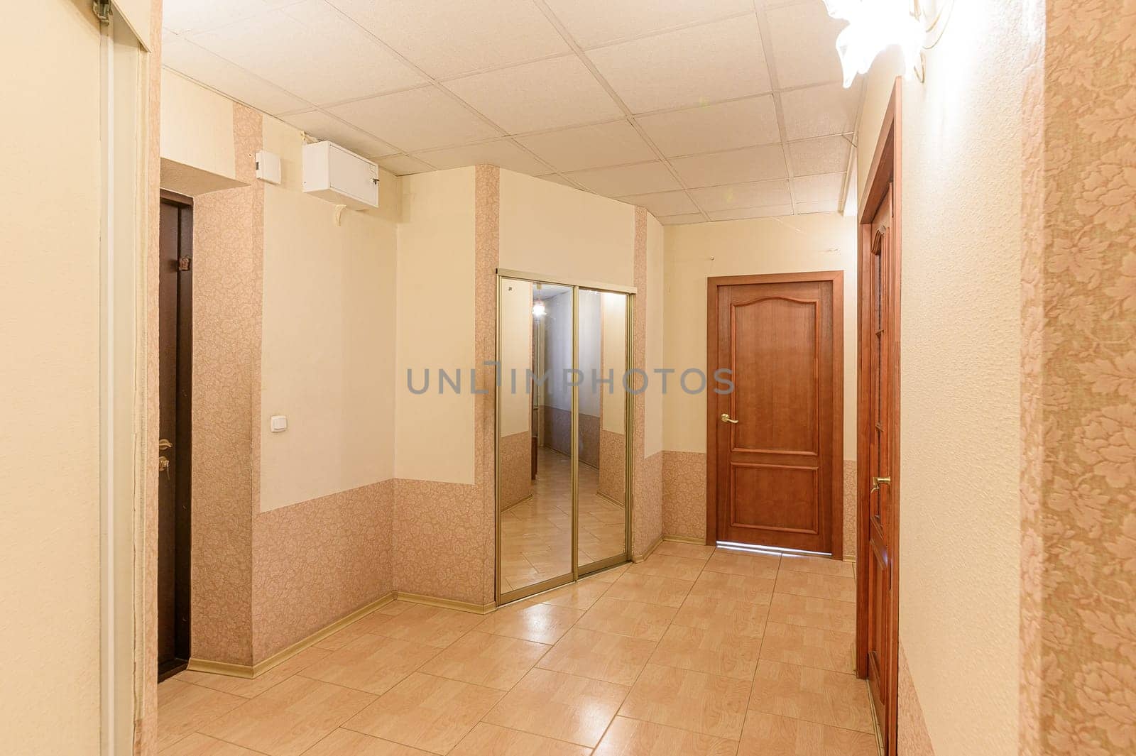 Russia, Moscow- September 10, 2019: interior room apartment modern bright cozy atmosphere. general cleaning, home decoration, preparation of house for sale. room doors, repair corridor