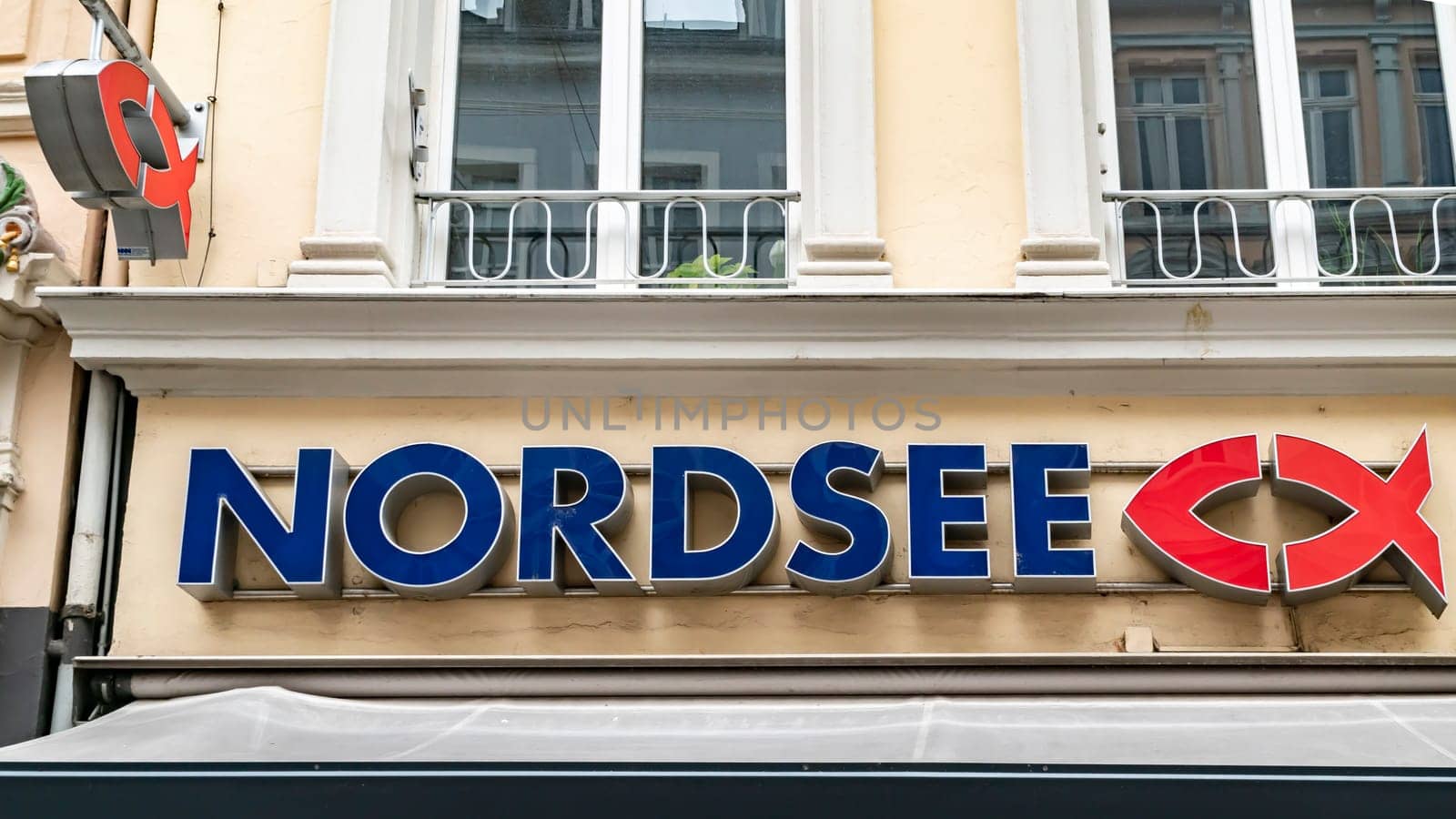 TRIER, GERMANY - SEPTEMBER 13, 2019: Nordsee sign and logo. Nordsee is a German fast-food restaurant chain specialising in seafood.