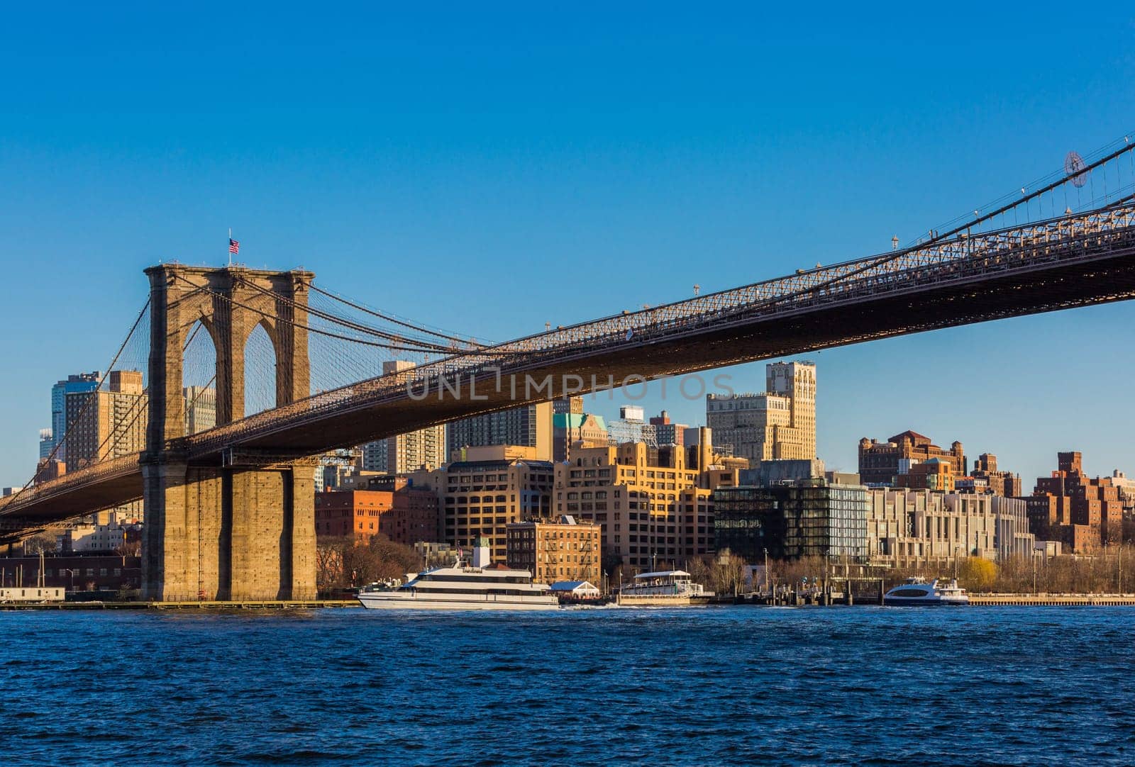 the Brooklyn Bridge from Manhattan Landmarks in New York City USA