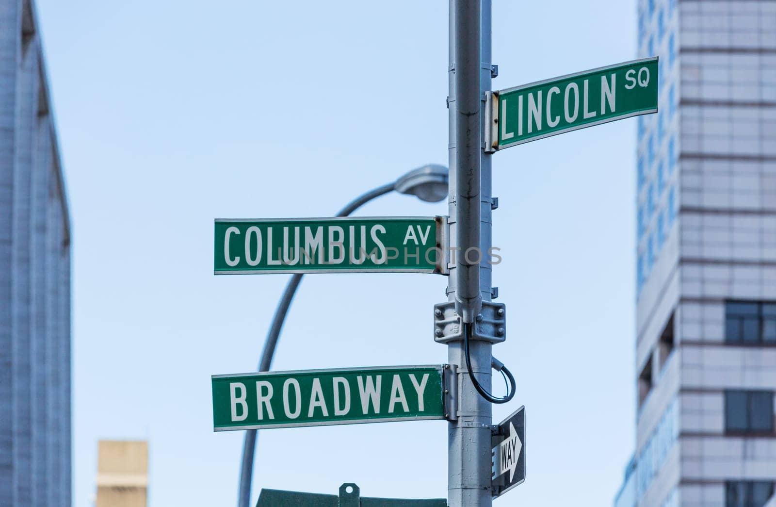streets names signs one of the main Manhattan avenues in New York City USA