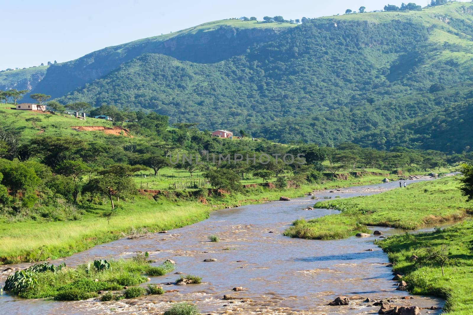 River valley water rapids scenic Dusi valley summer landscape