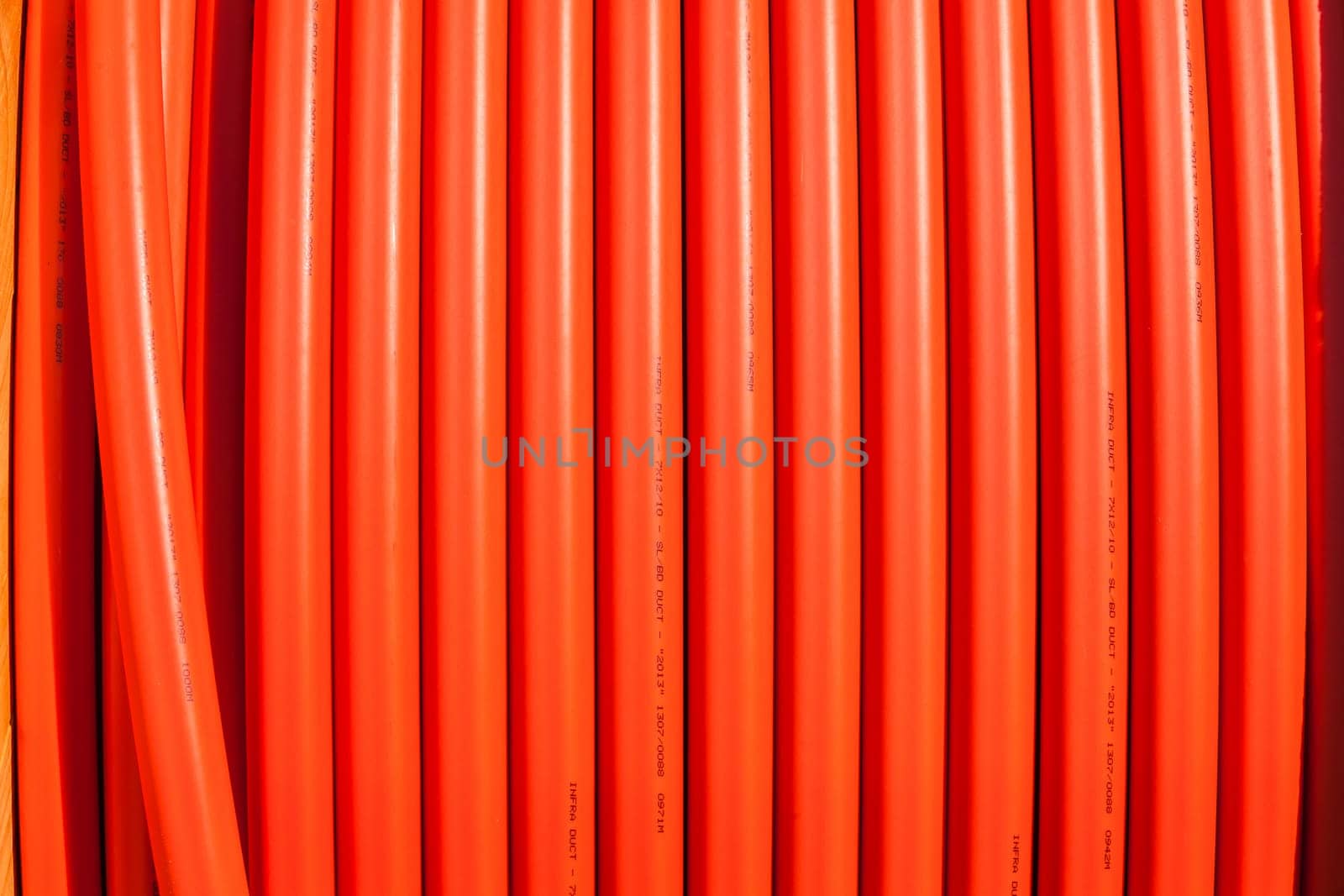 Fiber optic internet cable closeup  abstract background on instalation drum