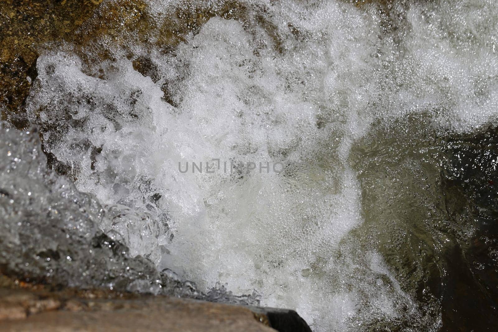 Waterfall in Thailand on Koh Samui photographed closeup