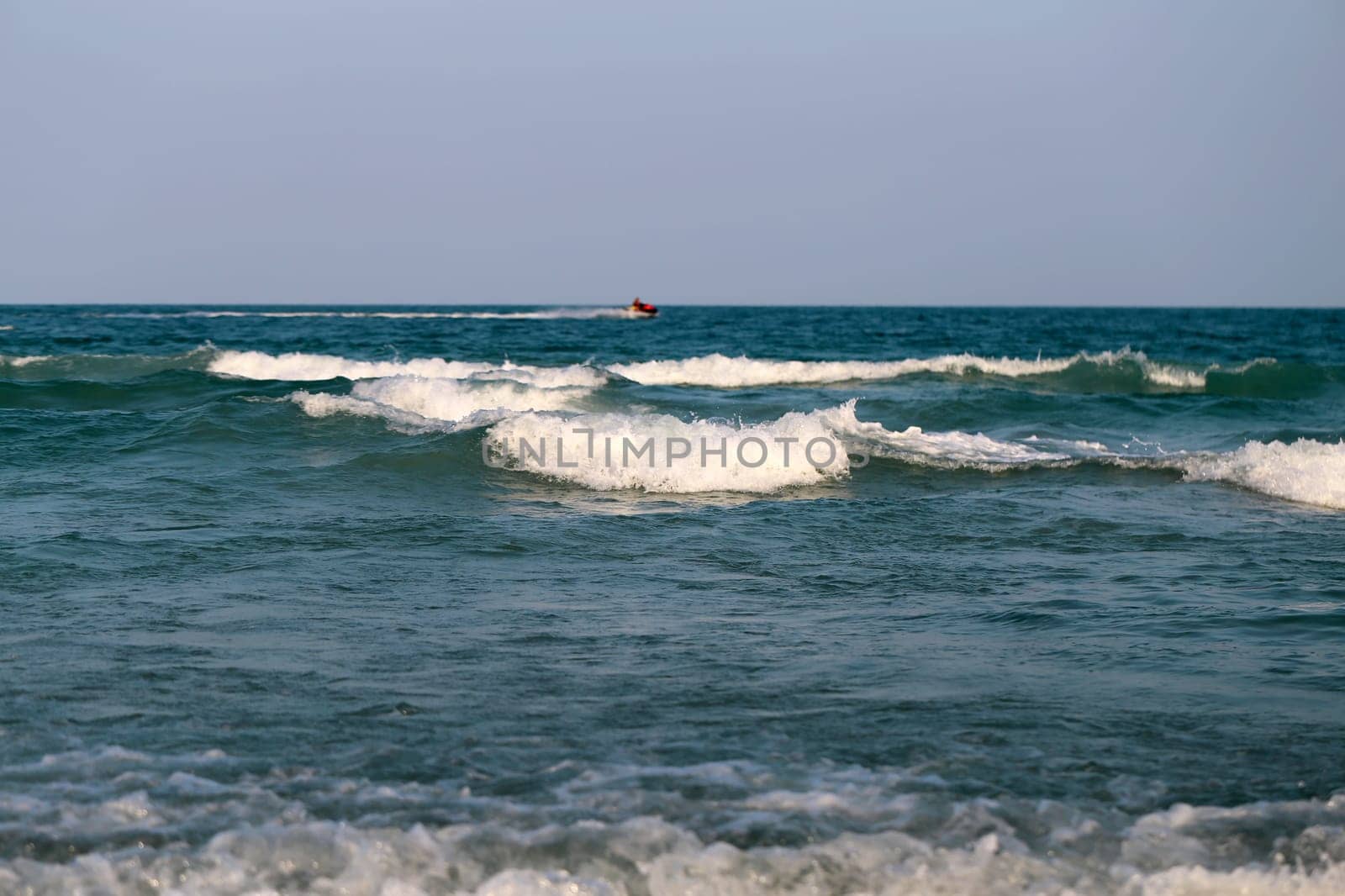 Beautiful large sea waves photographed close up