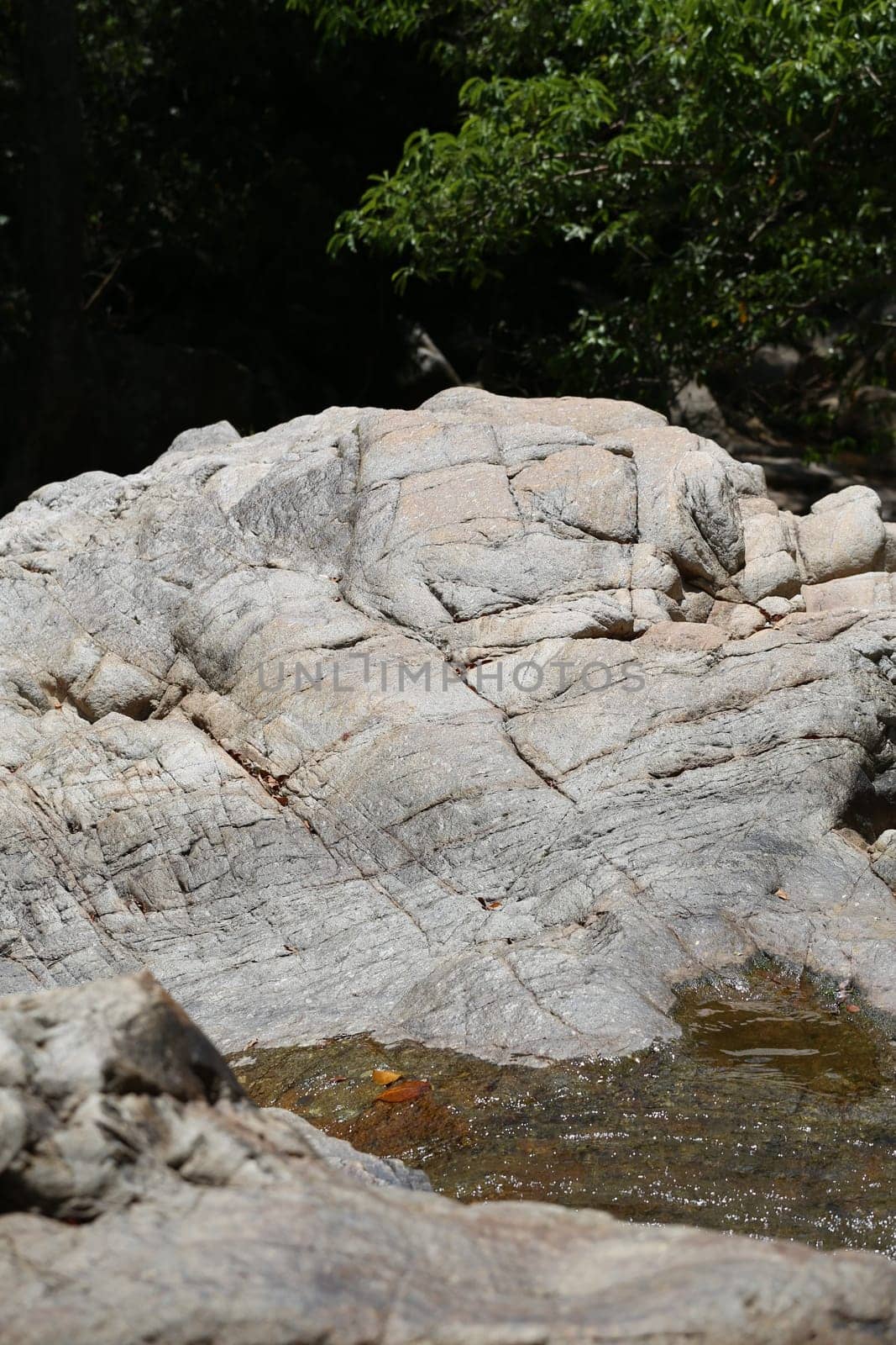 Waterfall in Thailand on Koh Samui photographed closeup