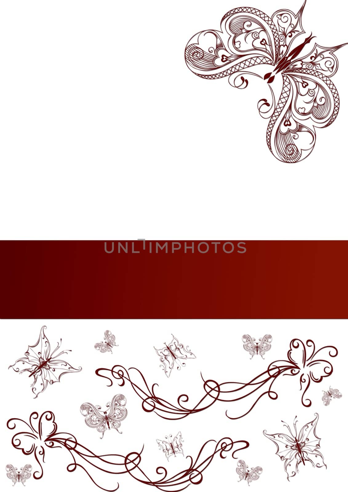 wedding invitation card on the white background