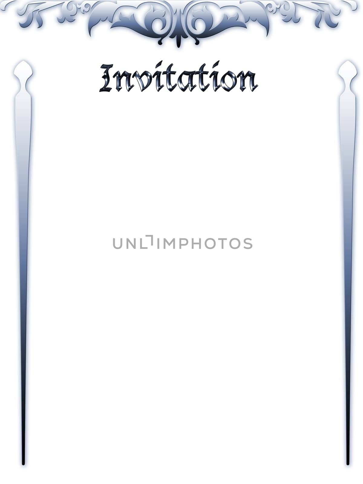 wedding invitation card on the white background