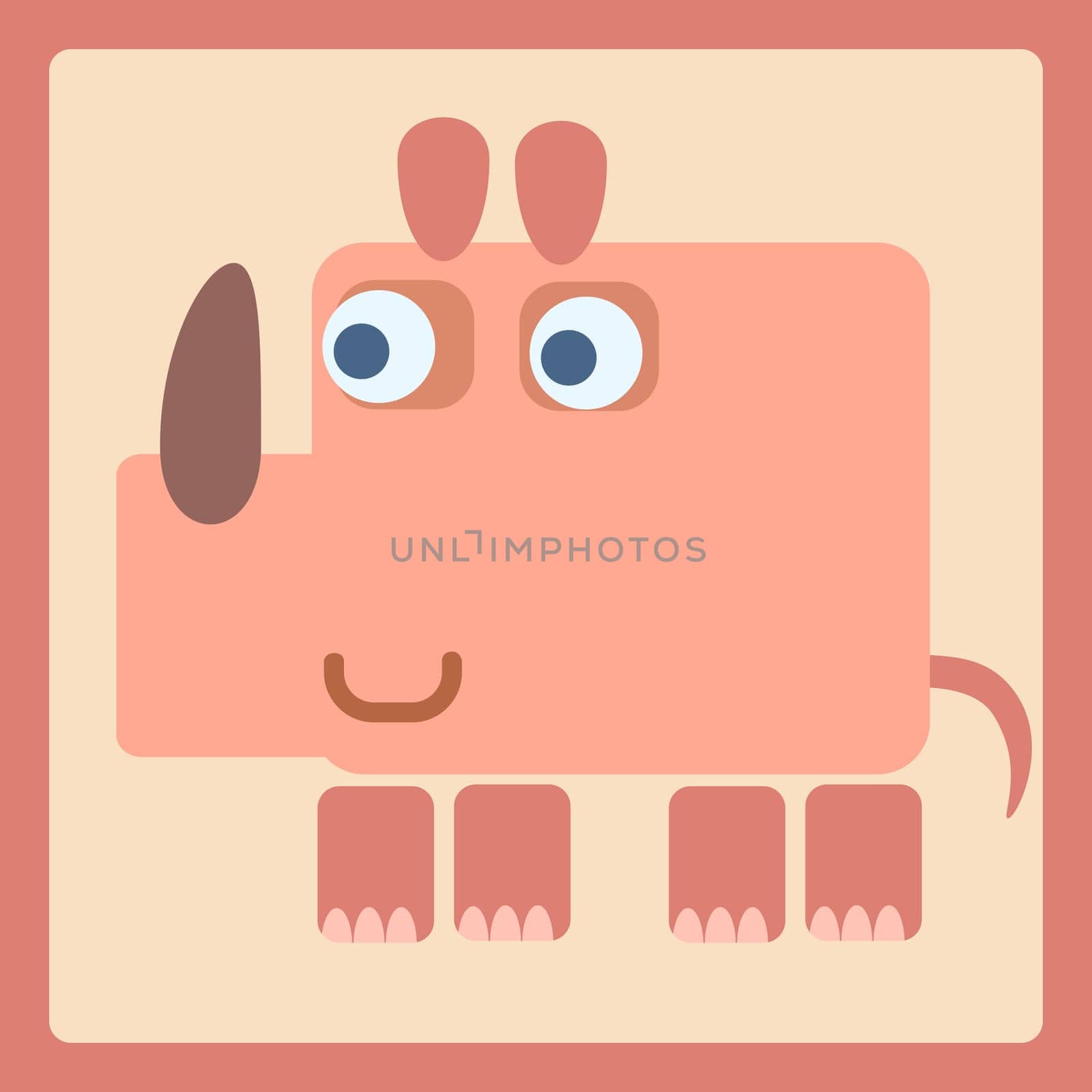 Rhino stylized cartoon animal icon. Baby style