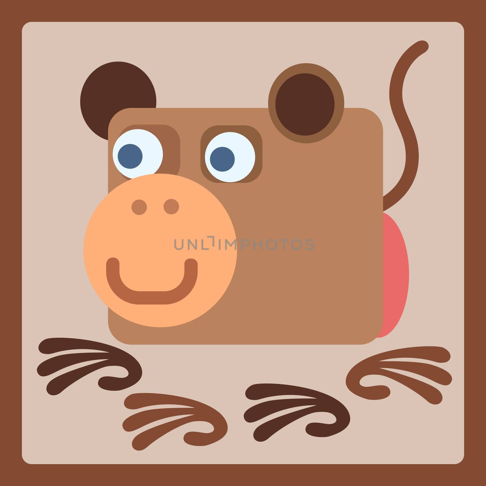 monkey stylized cartoon animal icon. Baby style
