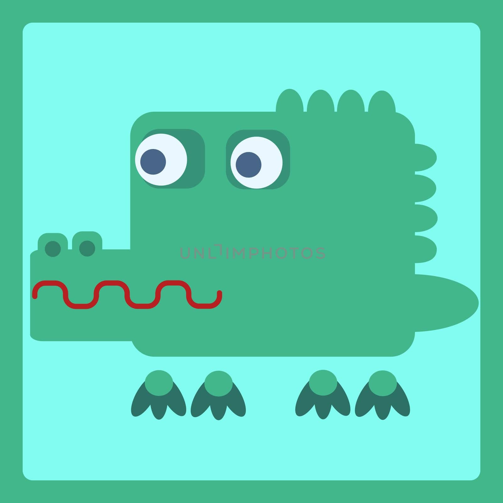 crocodile stylized cartoon animal icon. Baby style