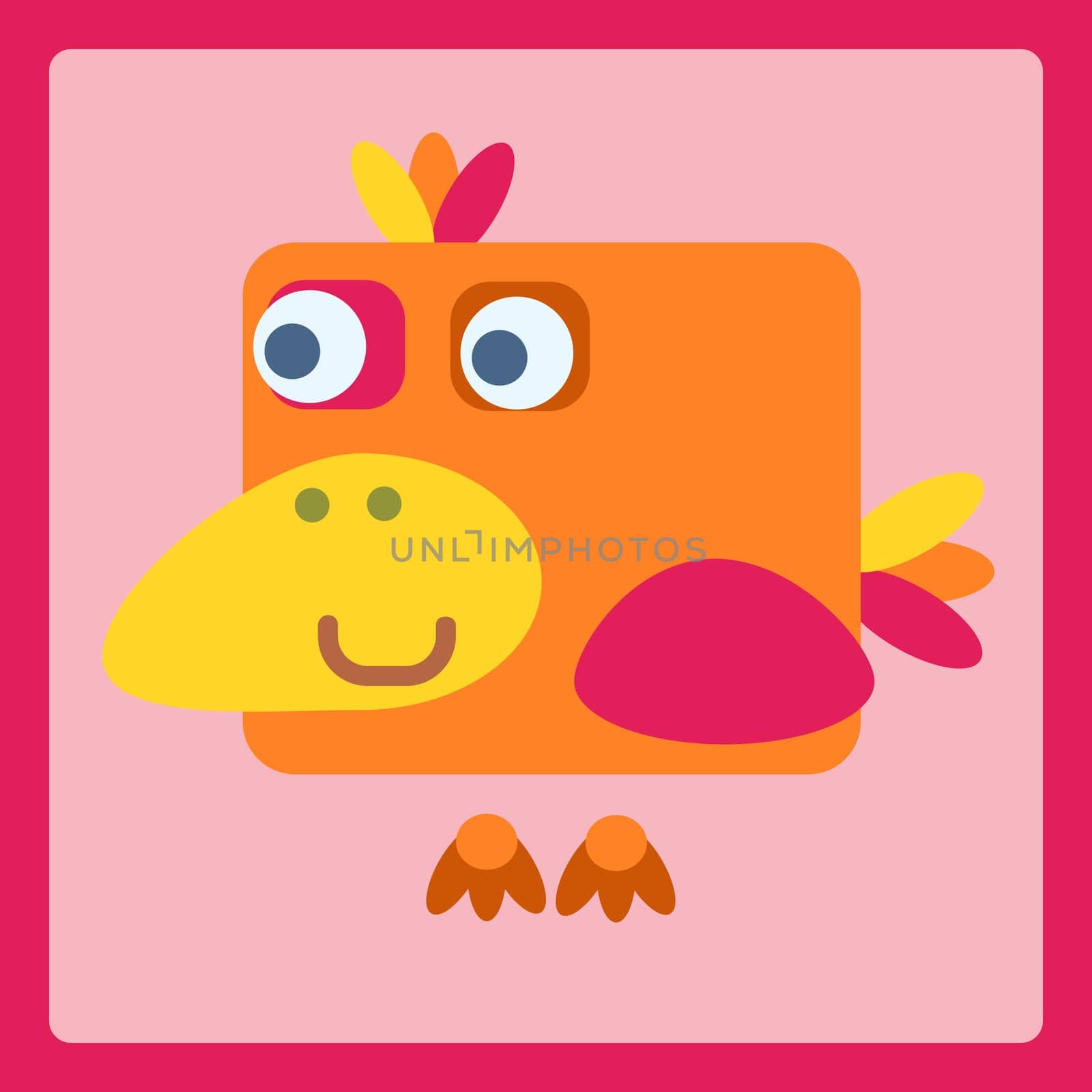 Bird stylized cartoon animal icon. Baby style