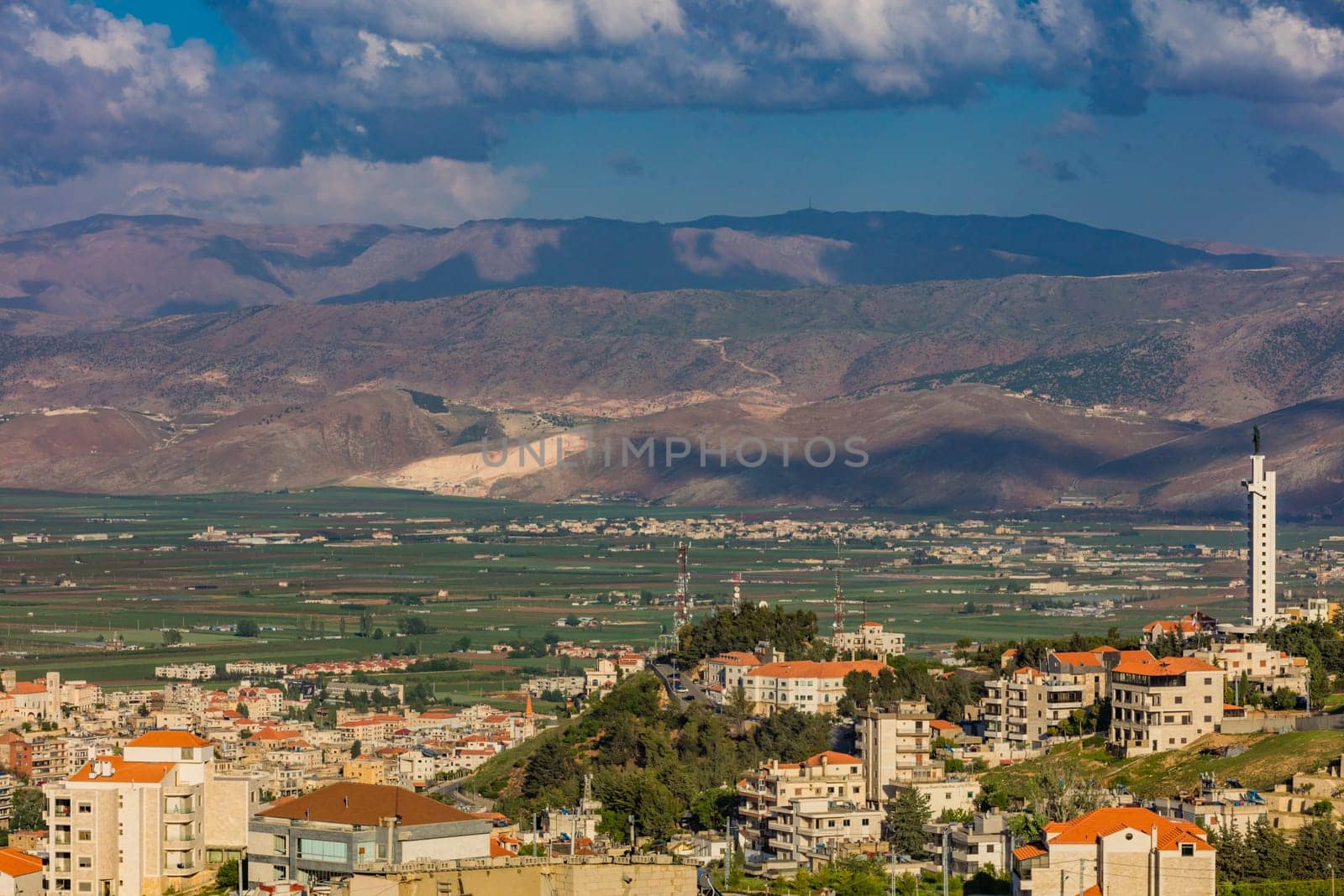 Zahle skyline cityscape in Beeka valley Lebanon Middle east
