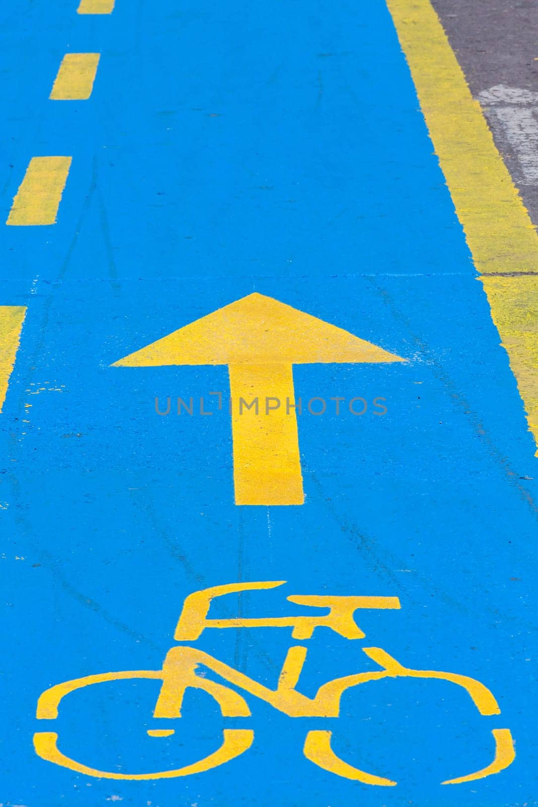 cyclist cycling path Carrera Septima in Bogota capital city of Colombia South America