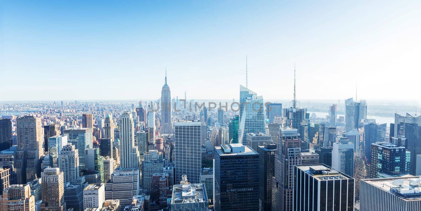 Manhattan downtown skyline with skyscrapers, panorama, New York City USA