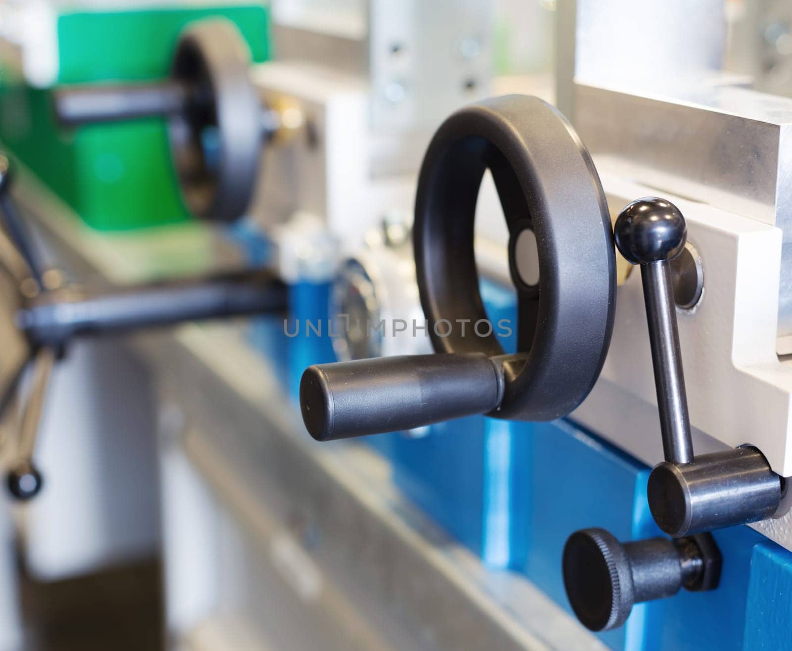 Lever of machine at workroom