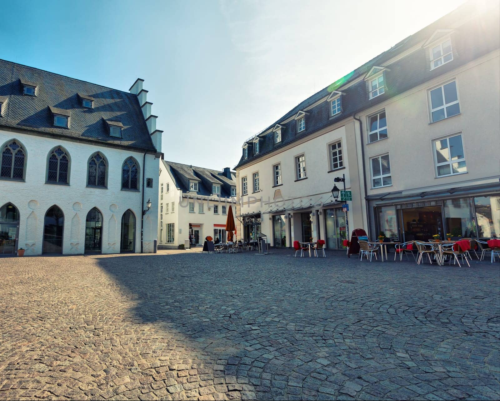 View of quiet old european town
