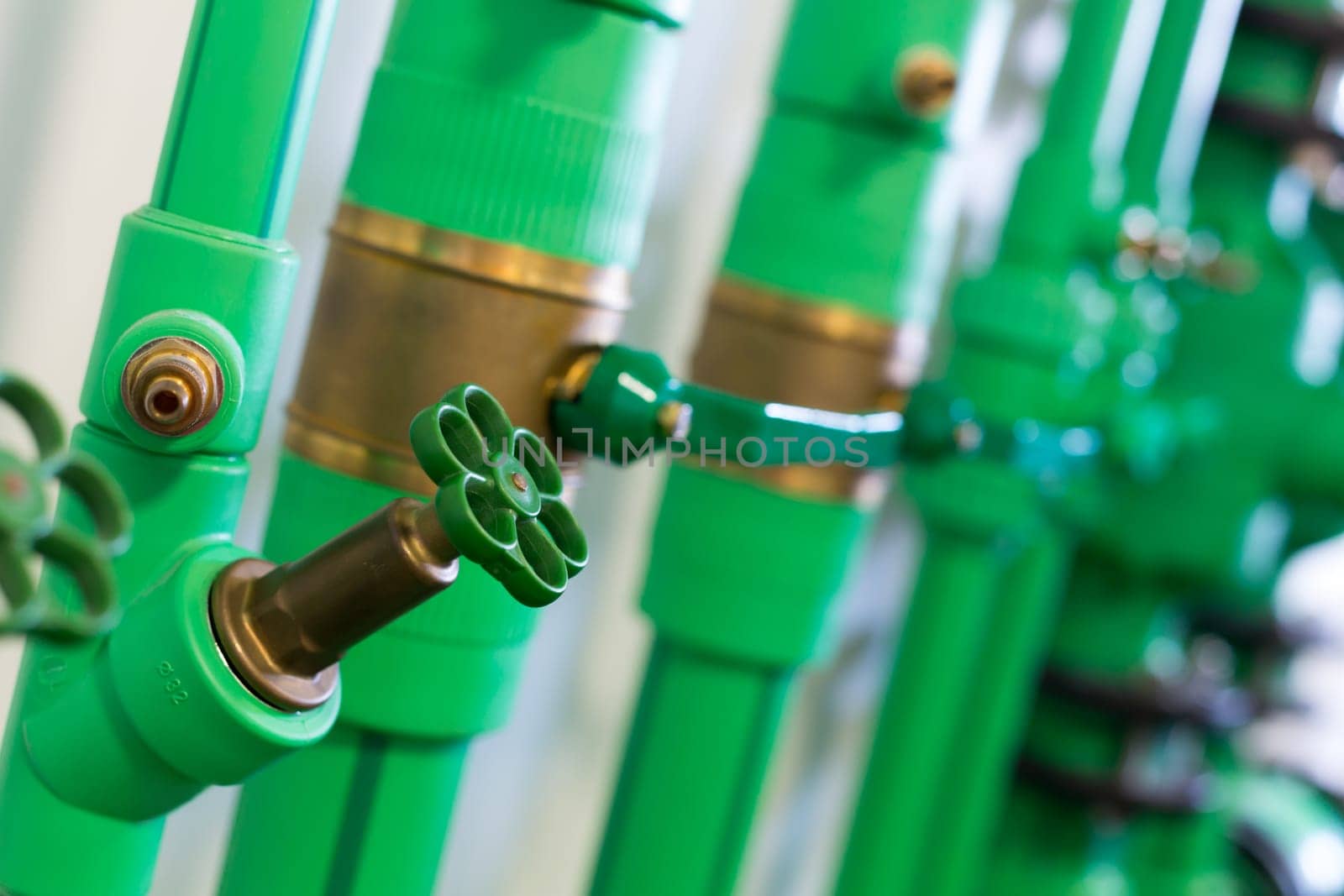 Pipes and valves of heating system