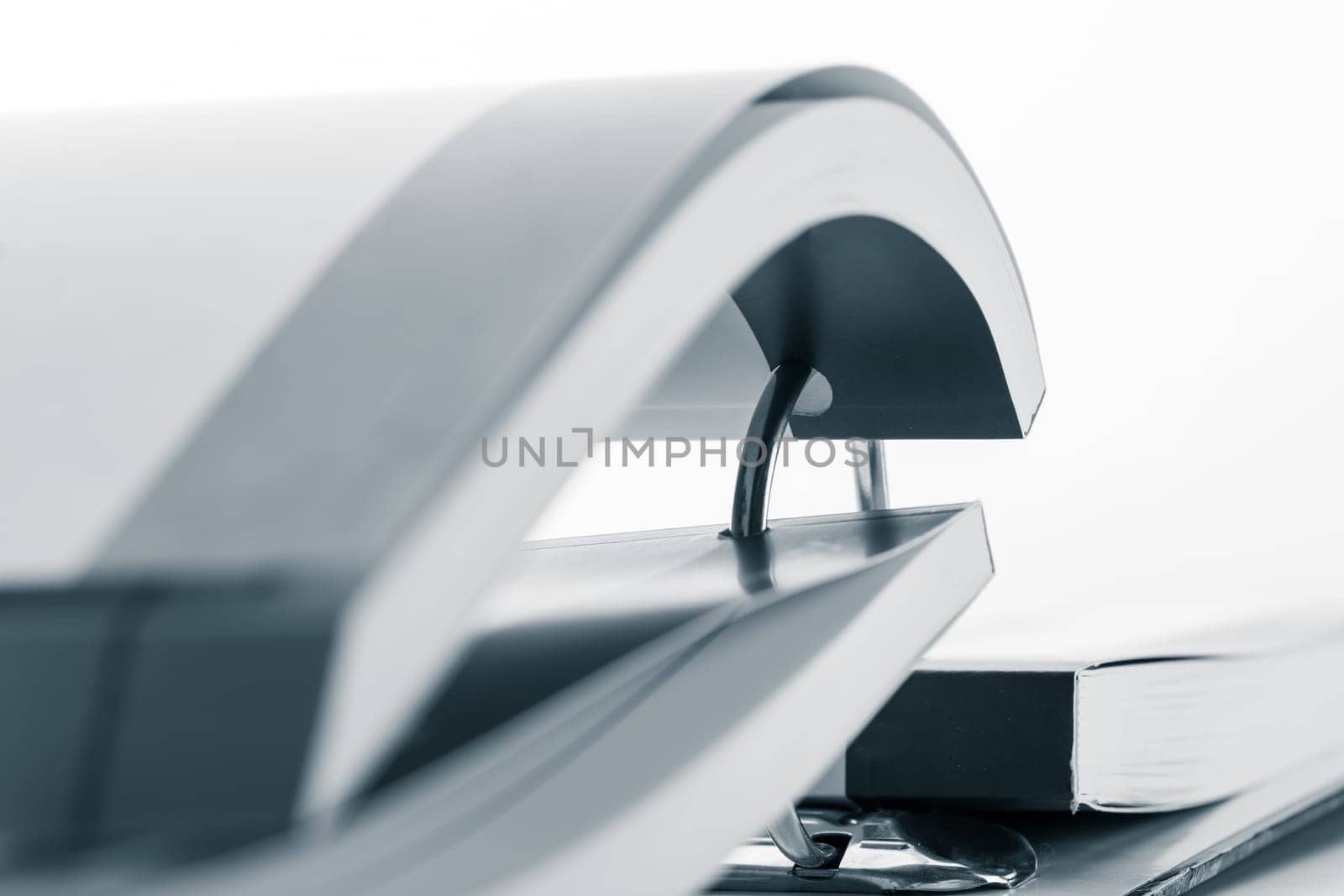 File folder with catalogs closeup